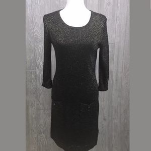 Daisy Fuentes Sweater Dress Small black/gold